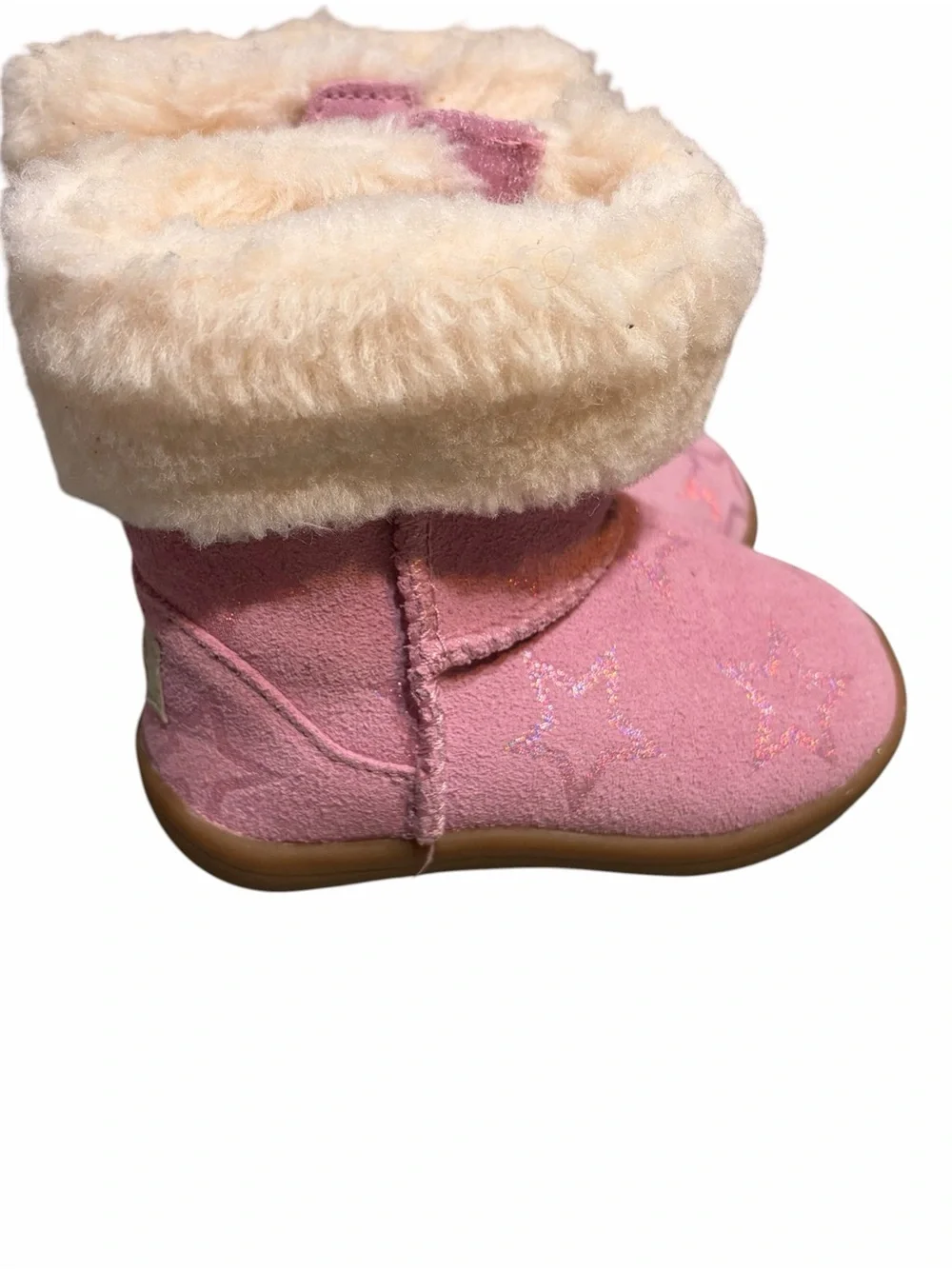 Uggs Girl’s Pink Star Faux-Fur Winter Boots